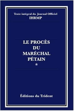 couverture du livre "Porcès du Maréchal Pétain"