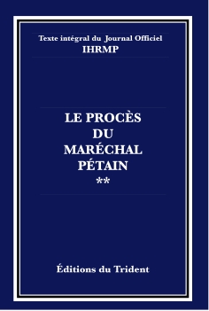 Couverture du livre Procès du Maréchal Pétain